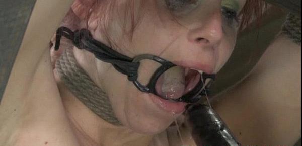  Open mouth gagged sub gets spanked